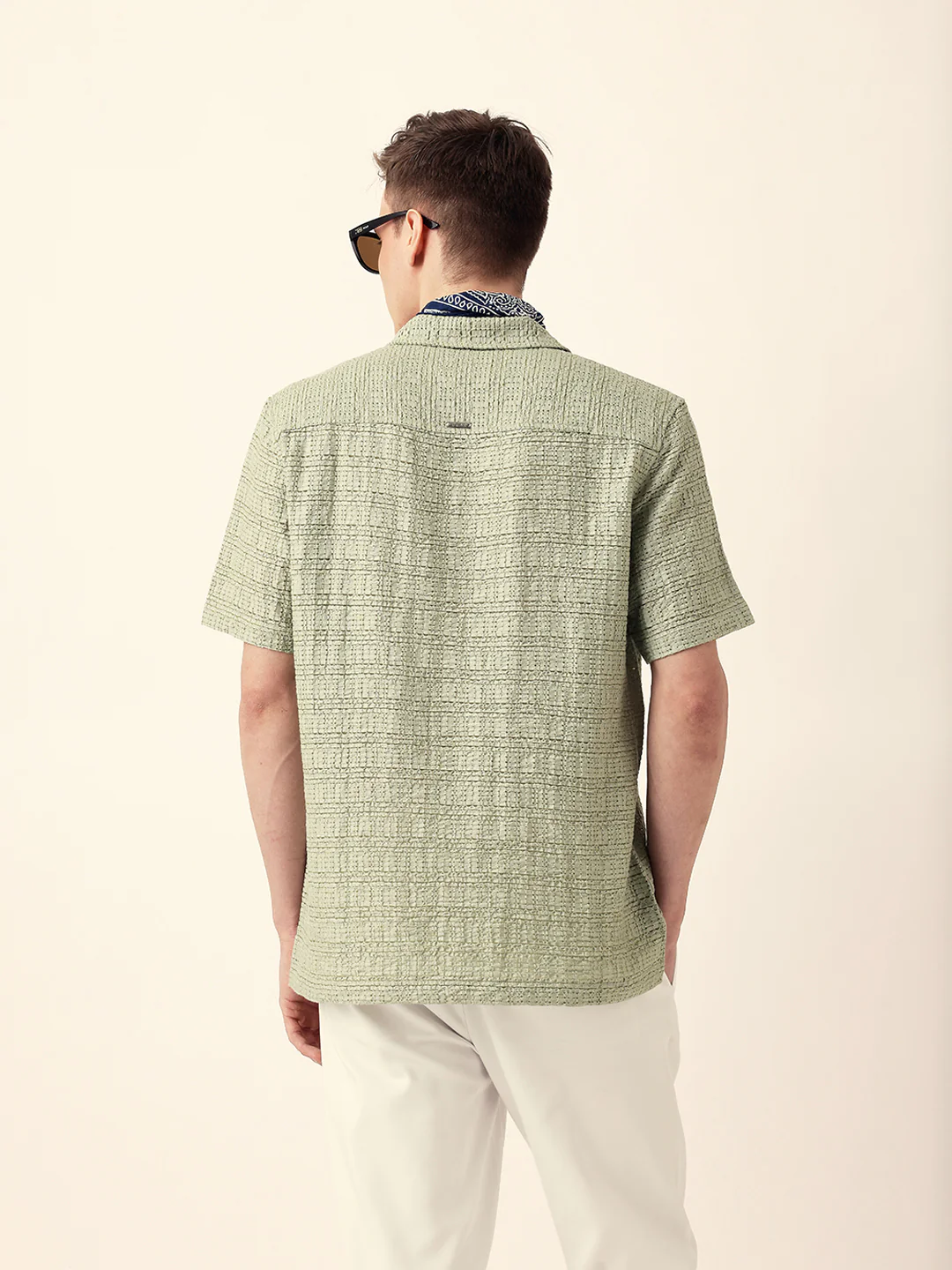 Men Casual Textured Stripe Shirt - Image 7