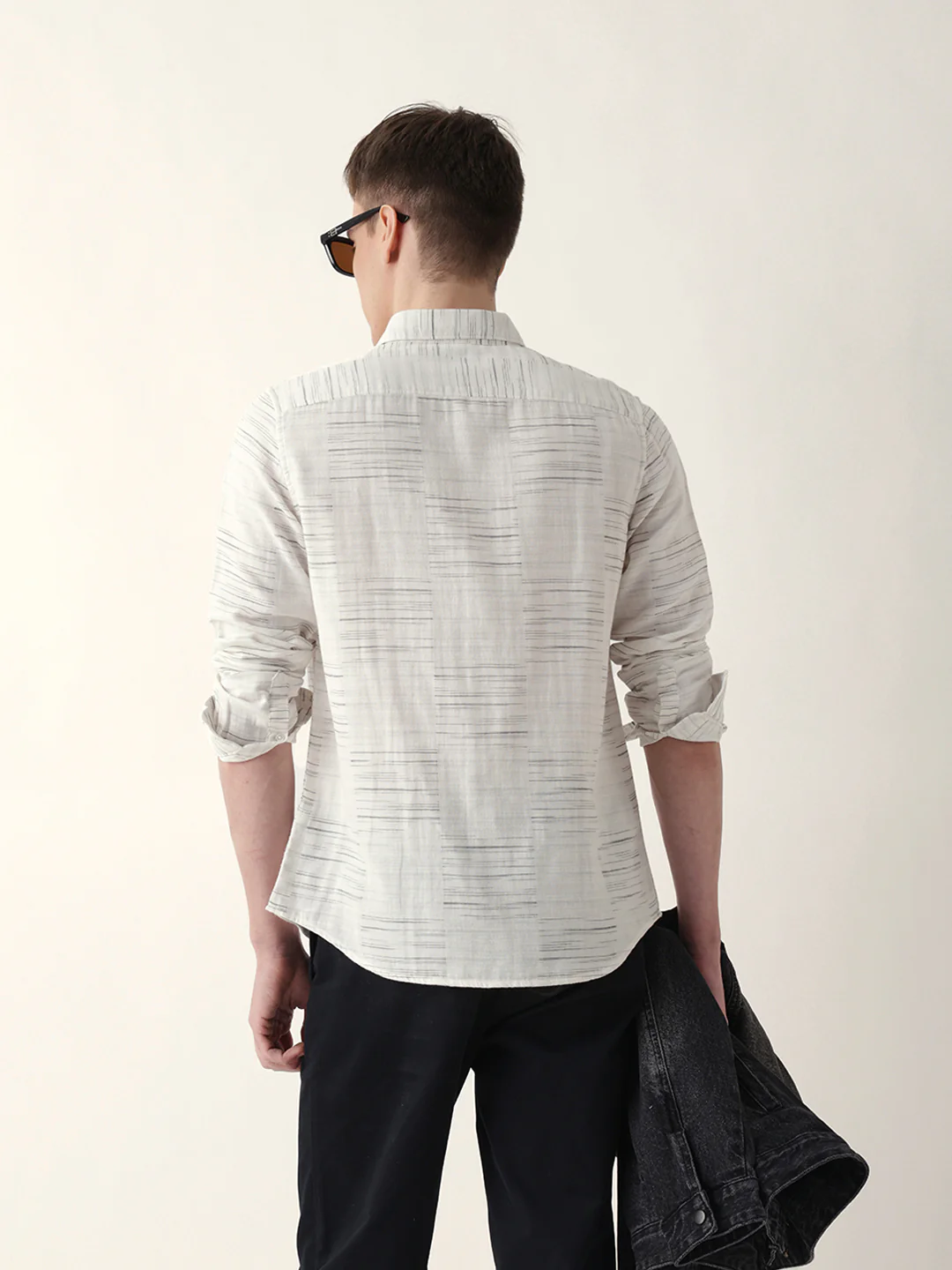 Men Casual Textured Stripe Shirt - Image 6