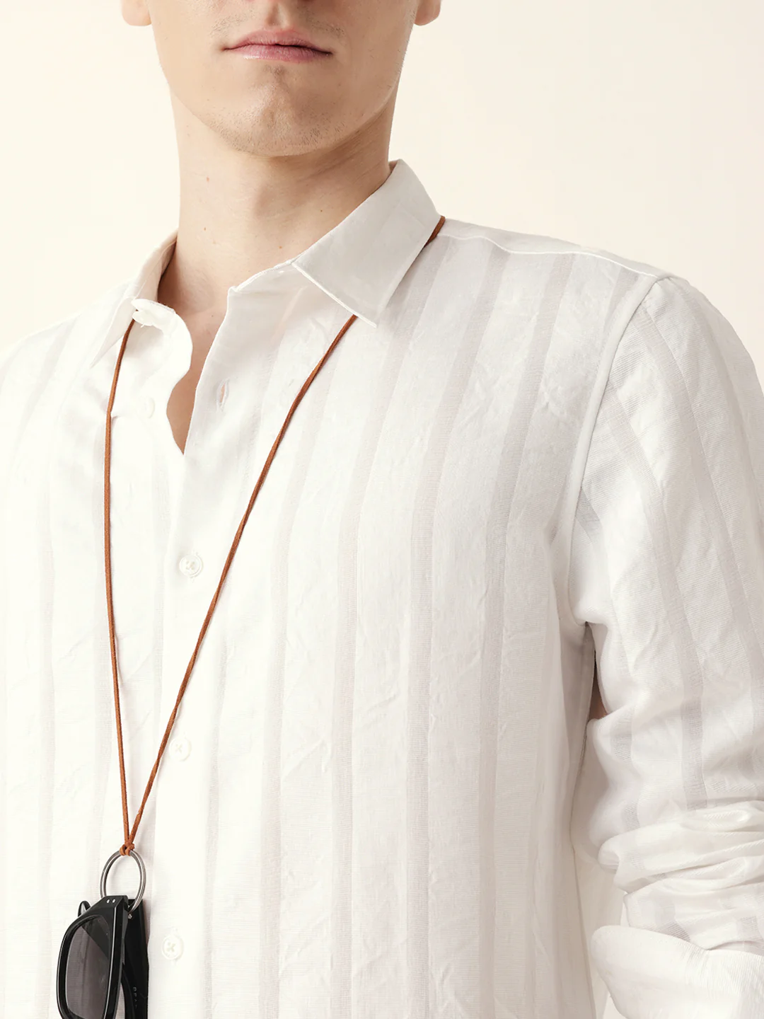Men Casual Vertical Stripe Shirt - Image 5