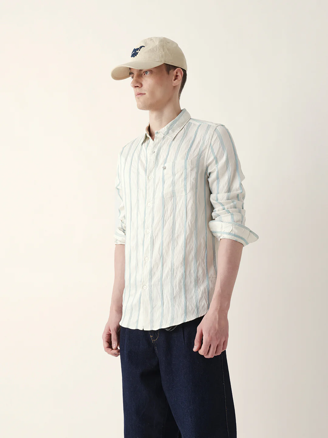 Men Casual Vertical Stripe Shirt - Image 5