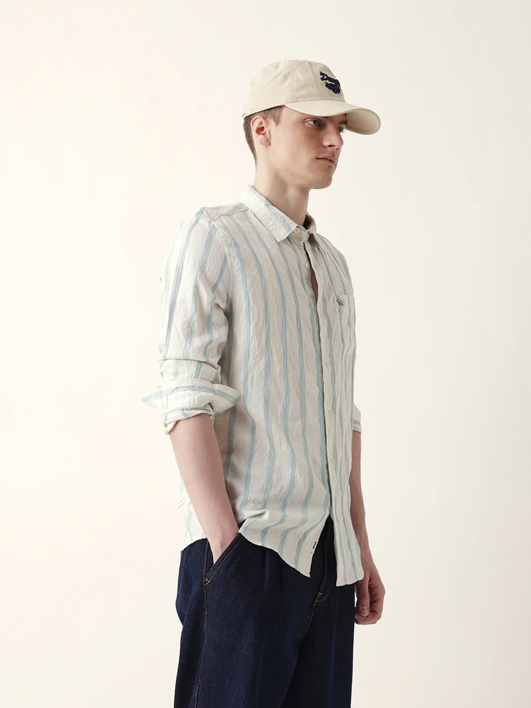 Men Casual Vertical Stripe Shirt - Image 6