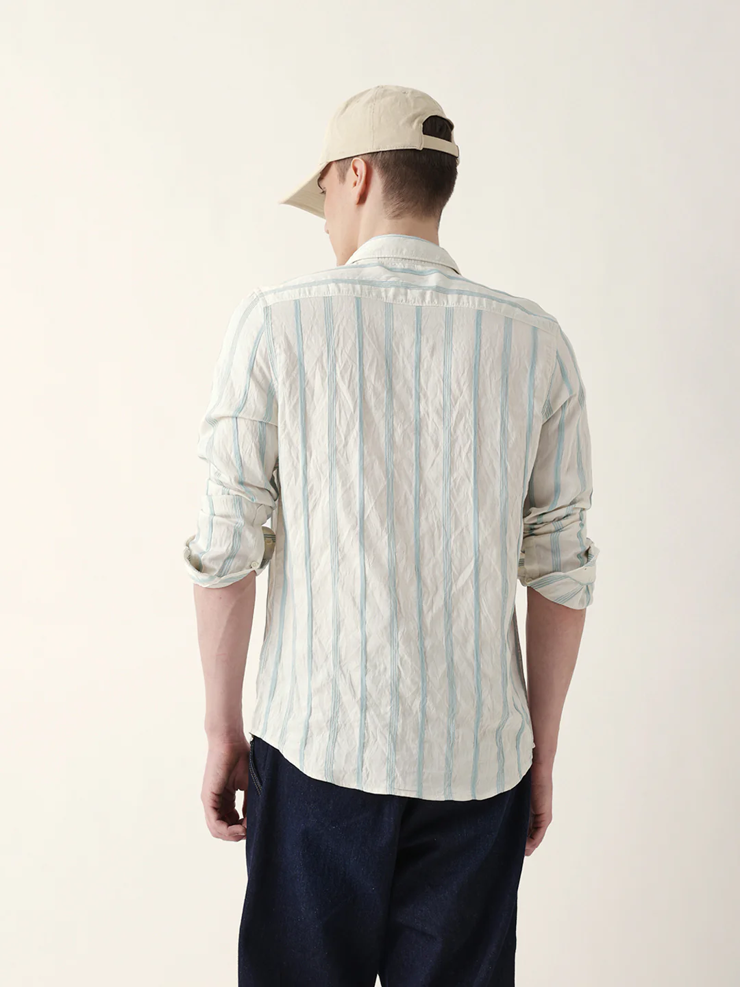 Men Casual Vertical Stripe Shirt - Image 8