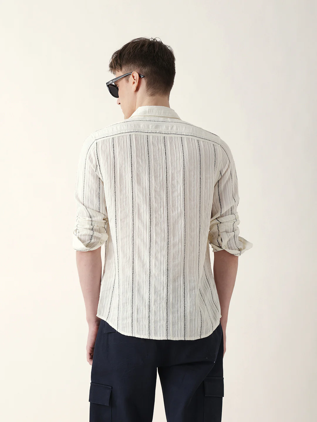 Men Casual Vertical Stripe Shirt - Image 6