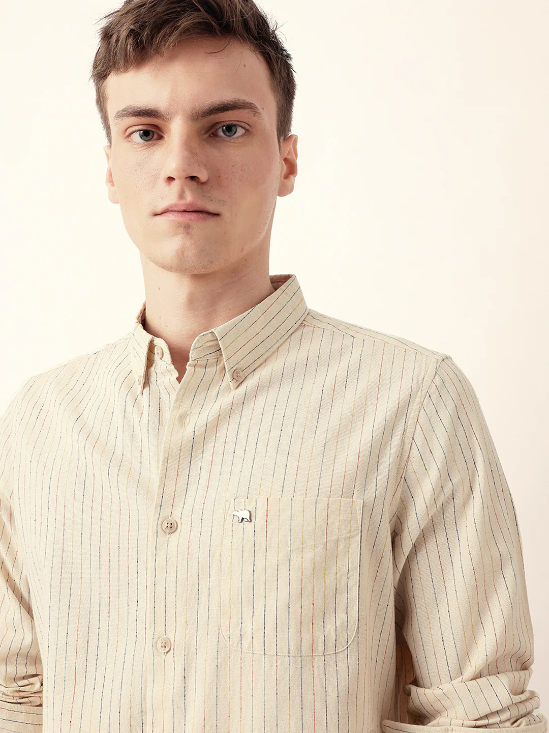 Men Casual Vertical Stripe Shirt - Image 6