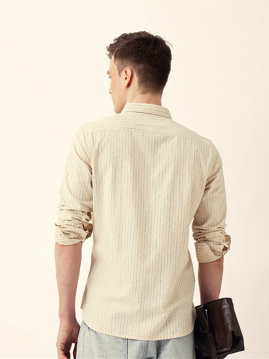 Men Casual Vertical Stripe Shirt - Image 7