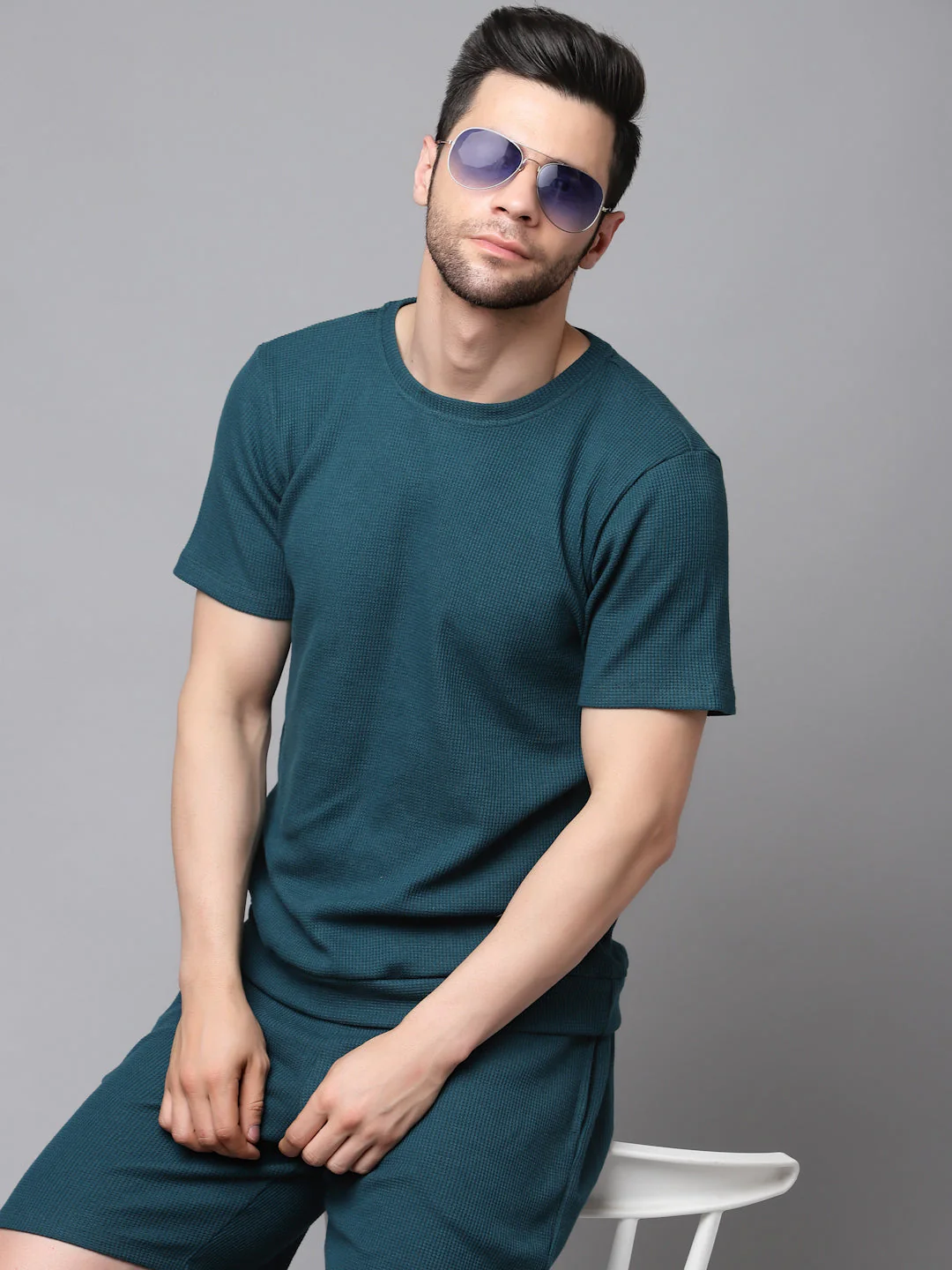 Men Casual Waffle Co-ords Set - Image 3