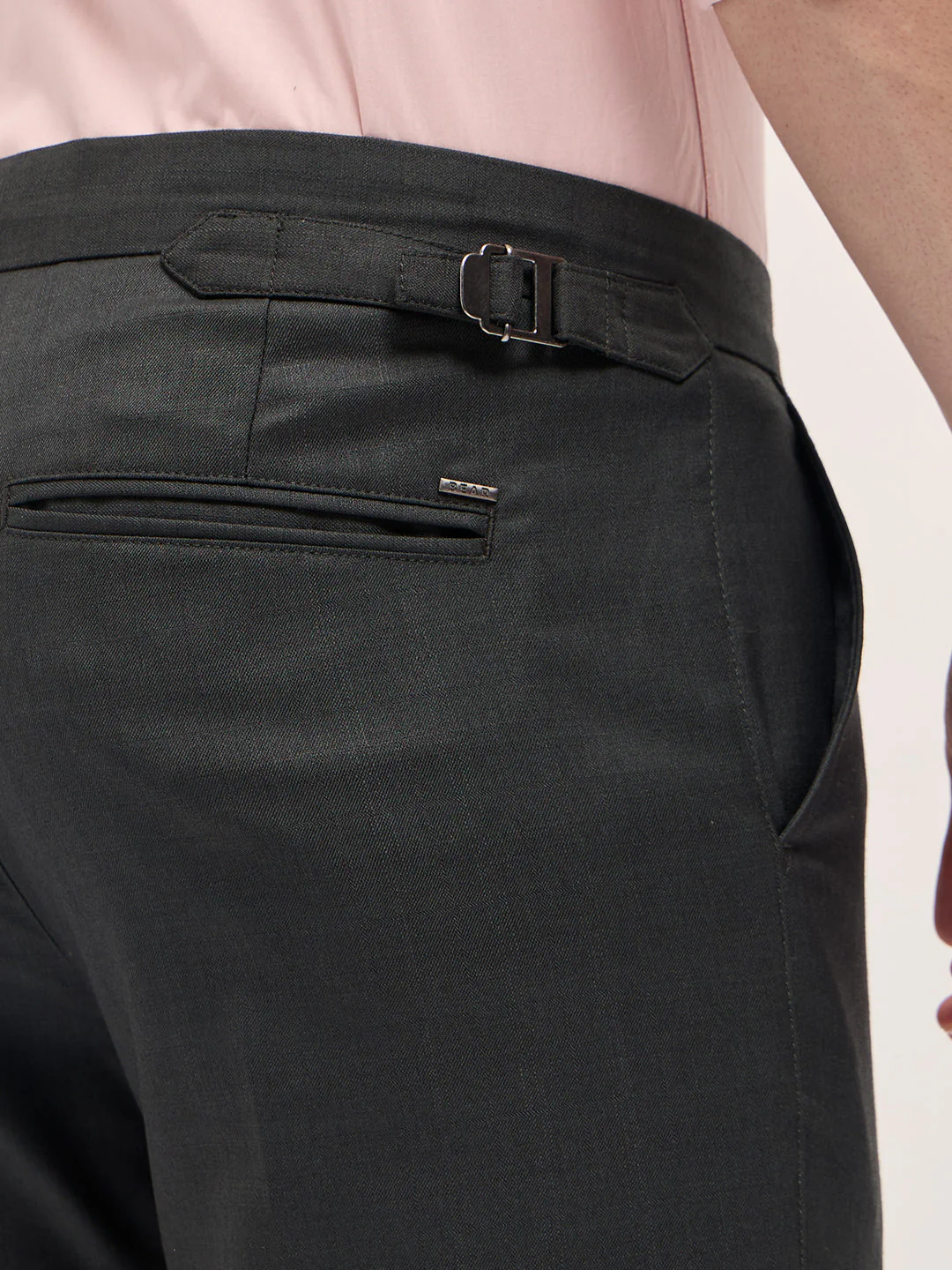 Men Charcoal Grey Slim Fit Formal Trouser - Image 6