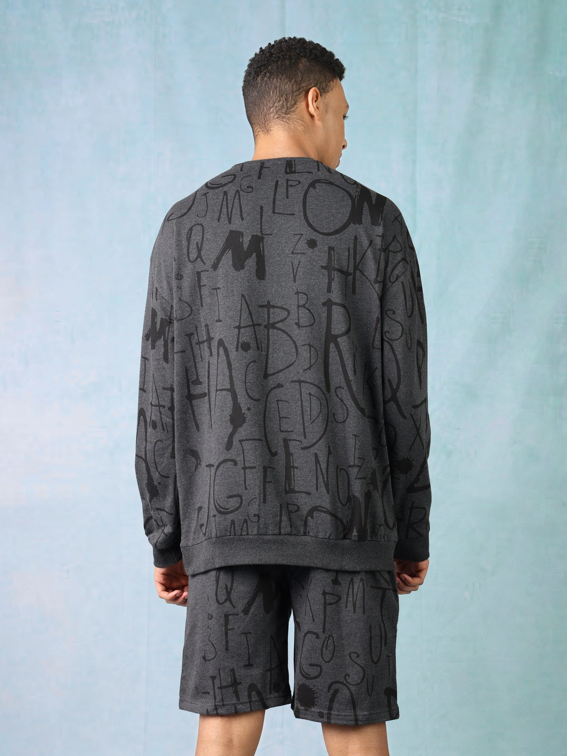 Men Charcoal Oversized Co-ord set - Image 3