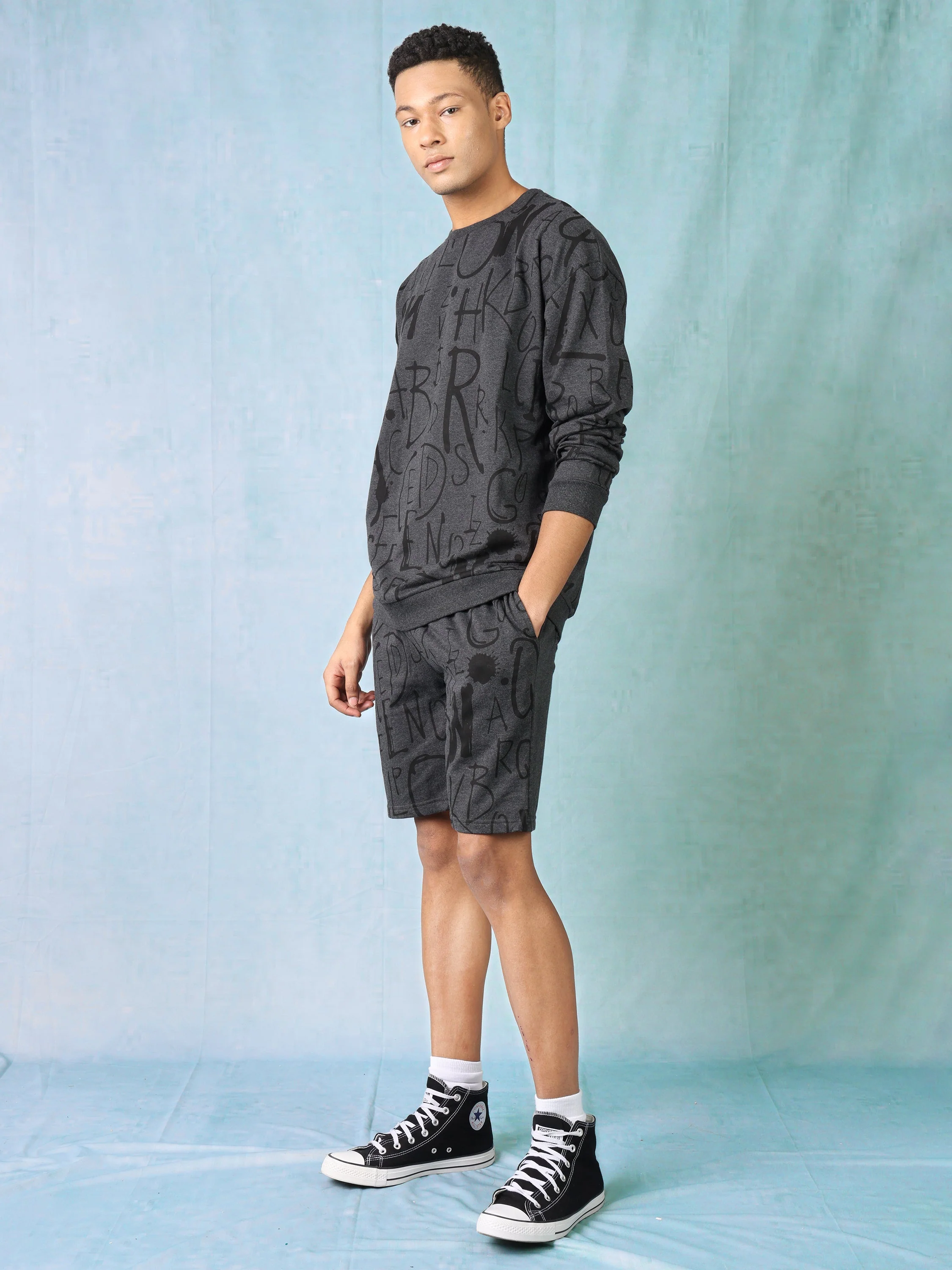 Men Charcoal Oversized Co-ord set - Image 5