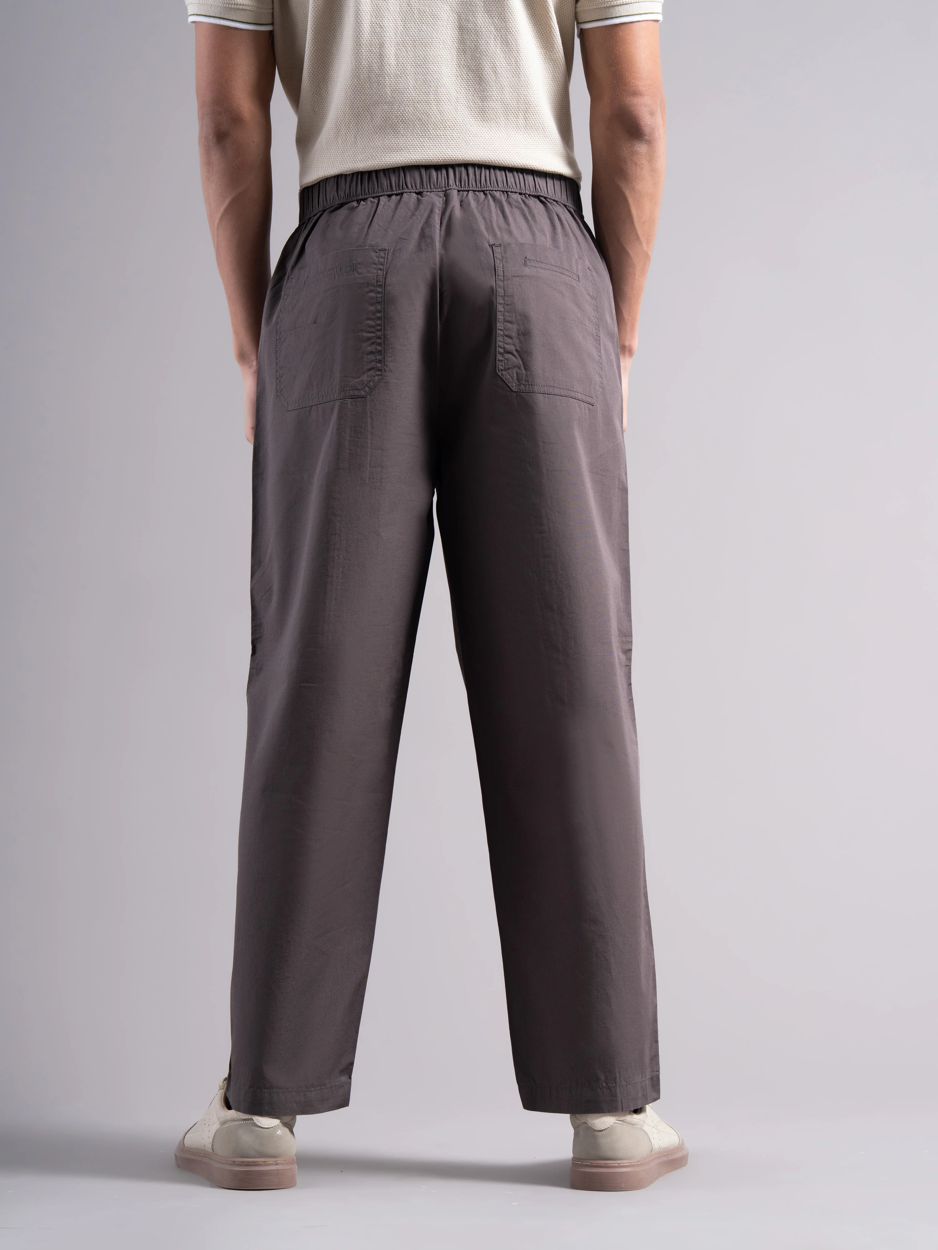 Men Grey Buckle Waist Trousers - Image 2
