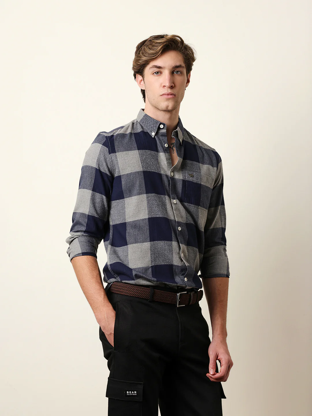 Men Checked Casual Full-Sleeve Shirt - Image 5