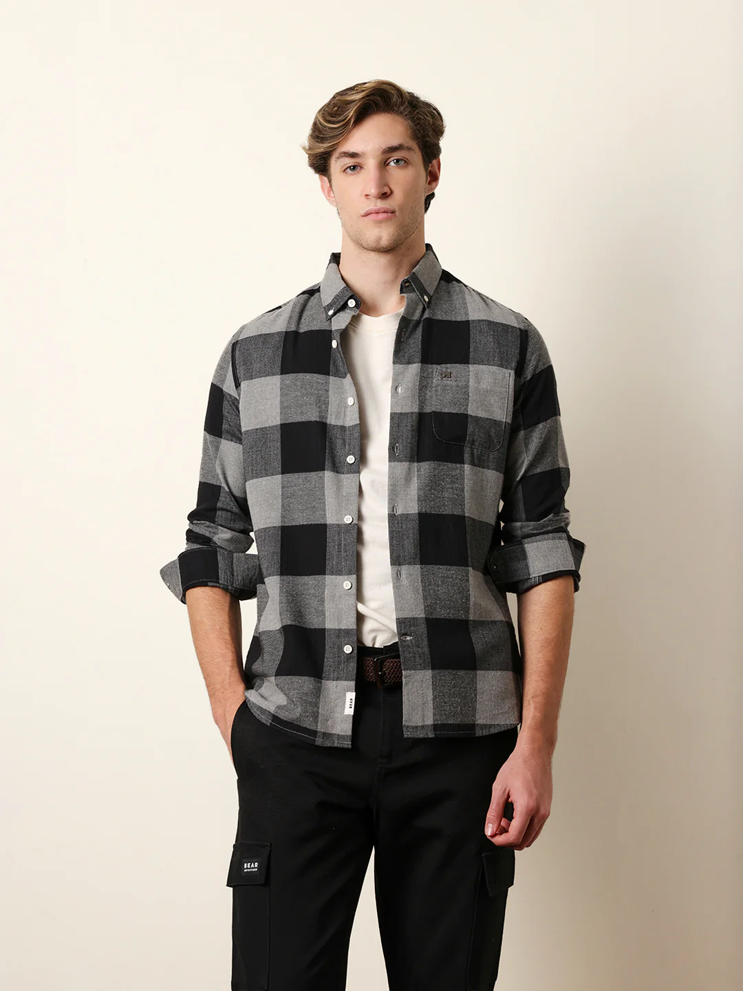 Men Checked Casual Full-Sleeve Shirt - Image 3