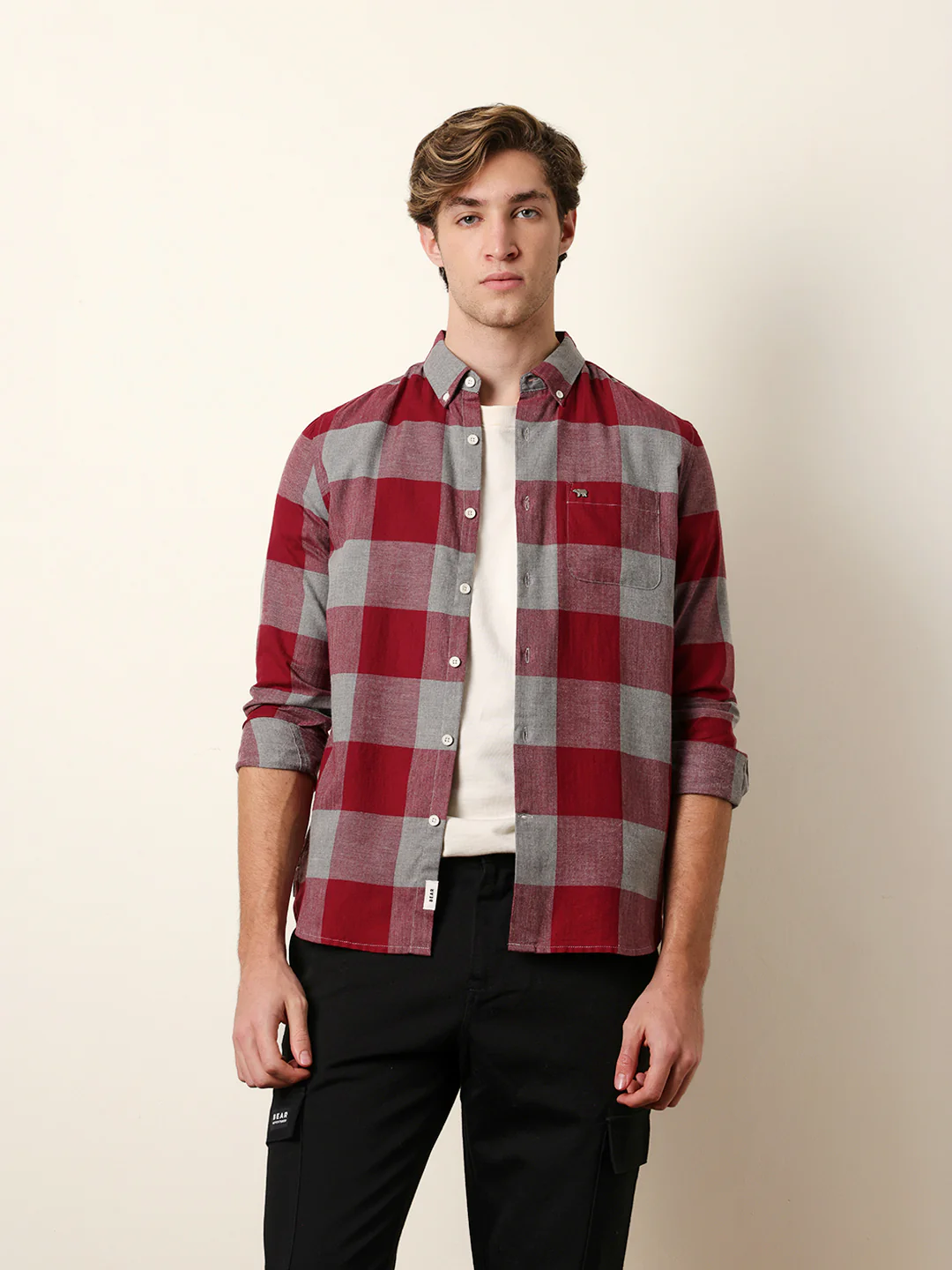 Men Checked Casual Full-Sleeve Shirt - Image 3