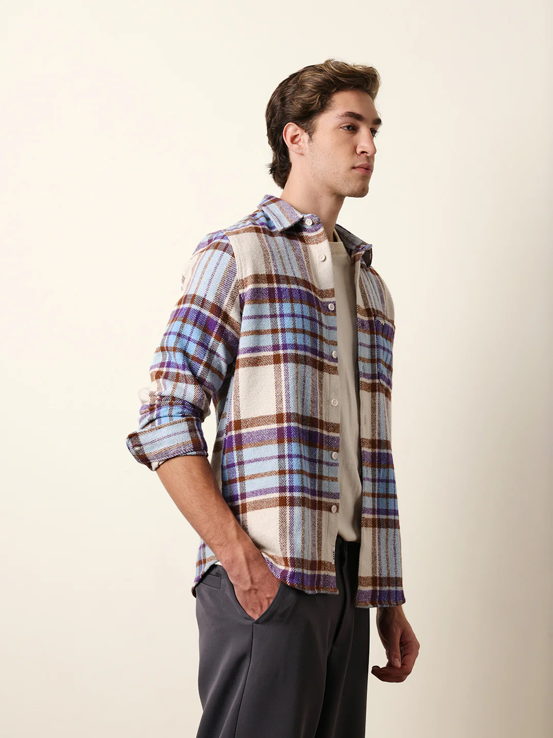 Men Checked Casual Full-Sleeve Shirt - Image 5