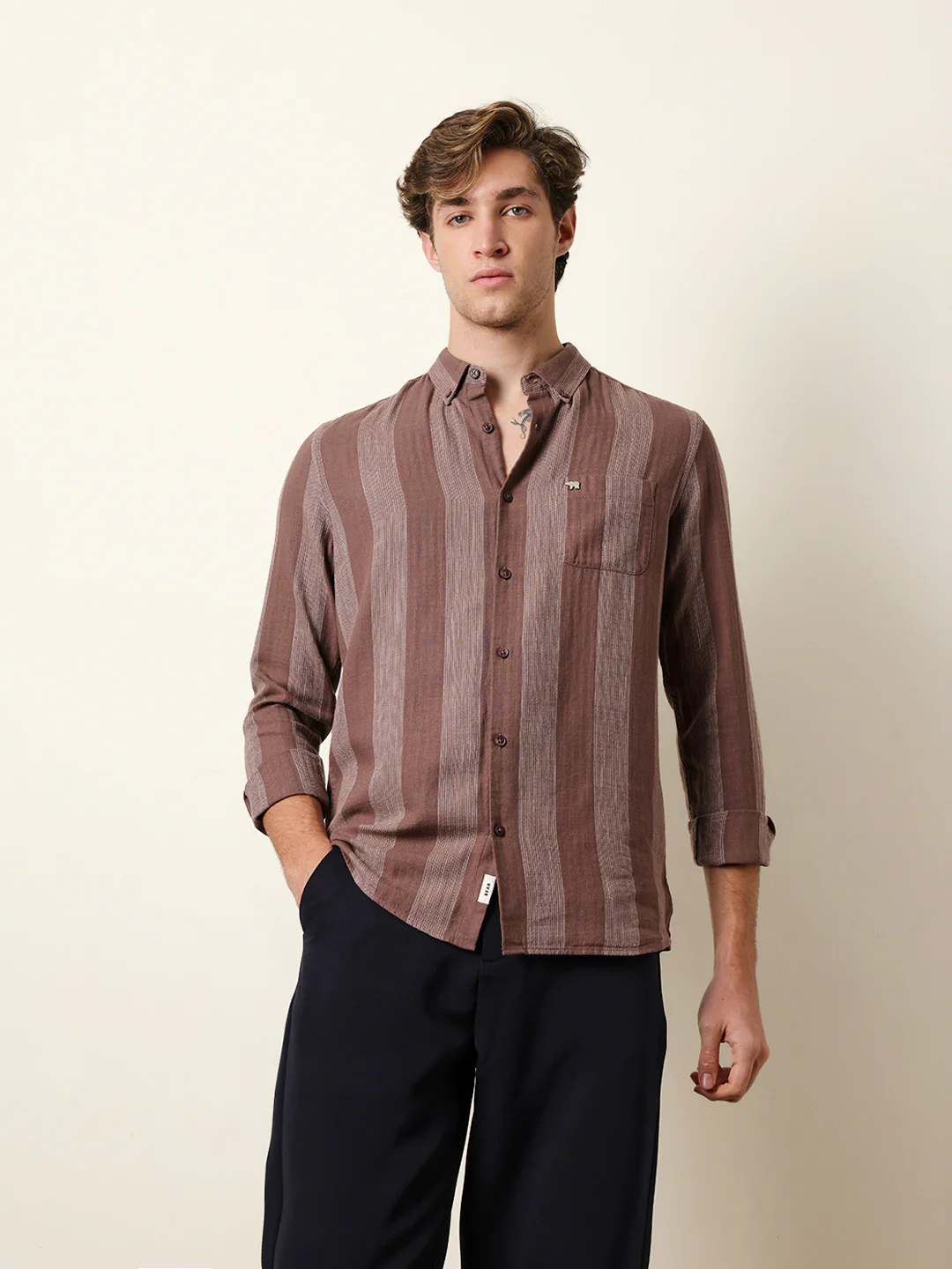 Men Checked Casual Full-Sleeve Shirt - Image 3