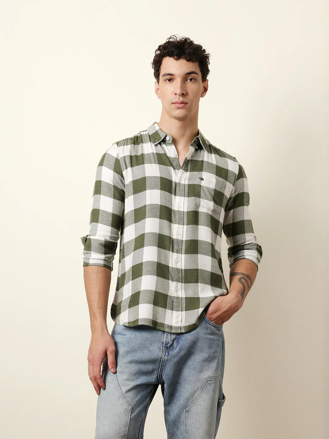 Men Checked Casual Full-Sleeve Shirt - Image 3