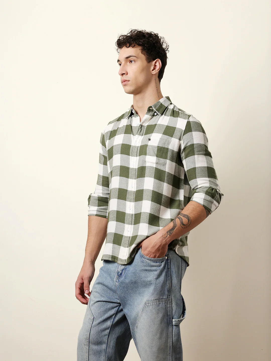 Men Checked Casual Full-Sleeve Shirt - Image 4