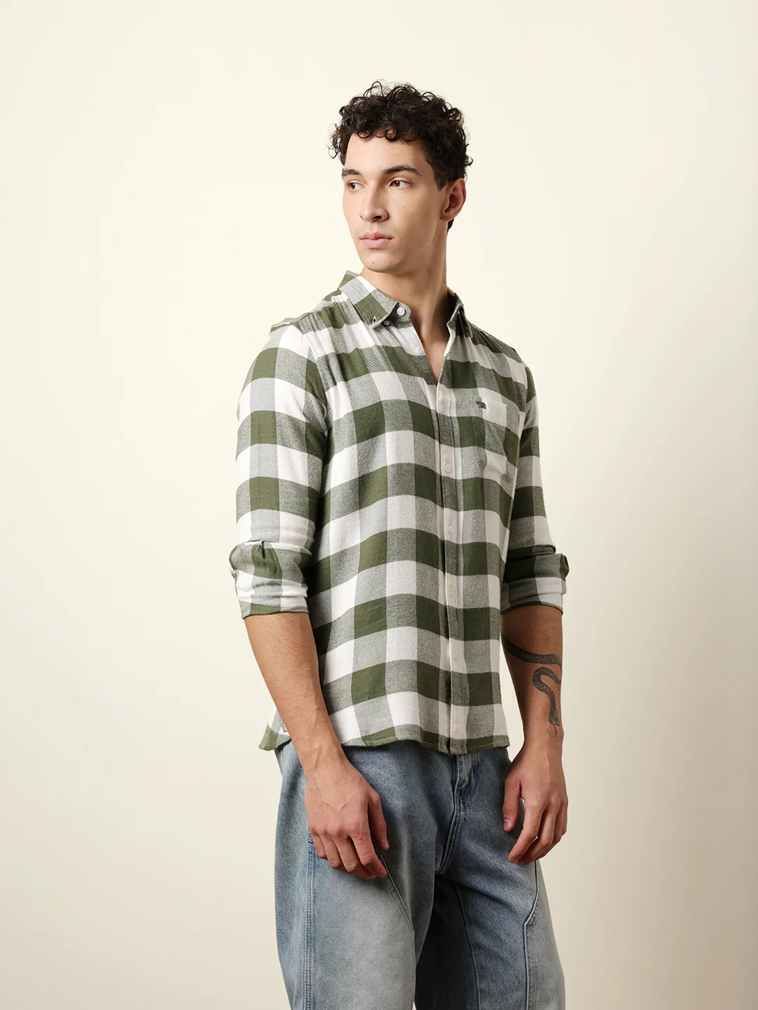 Men Checked Casual Full-Sleeve Shirt - Image 5