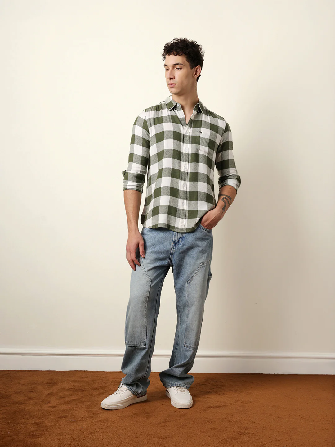 Men Checked Casual Full-Sleeve Shirt - Image 8