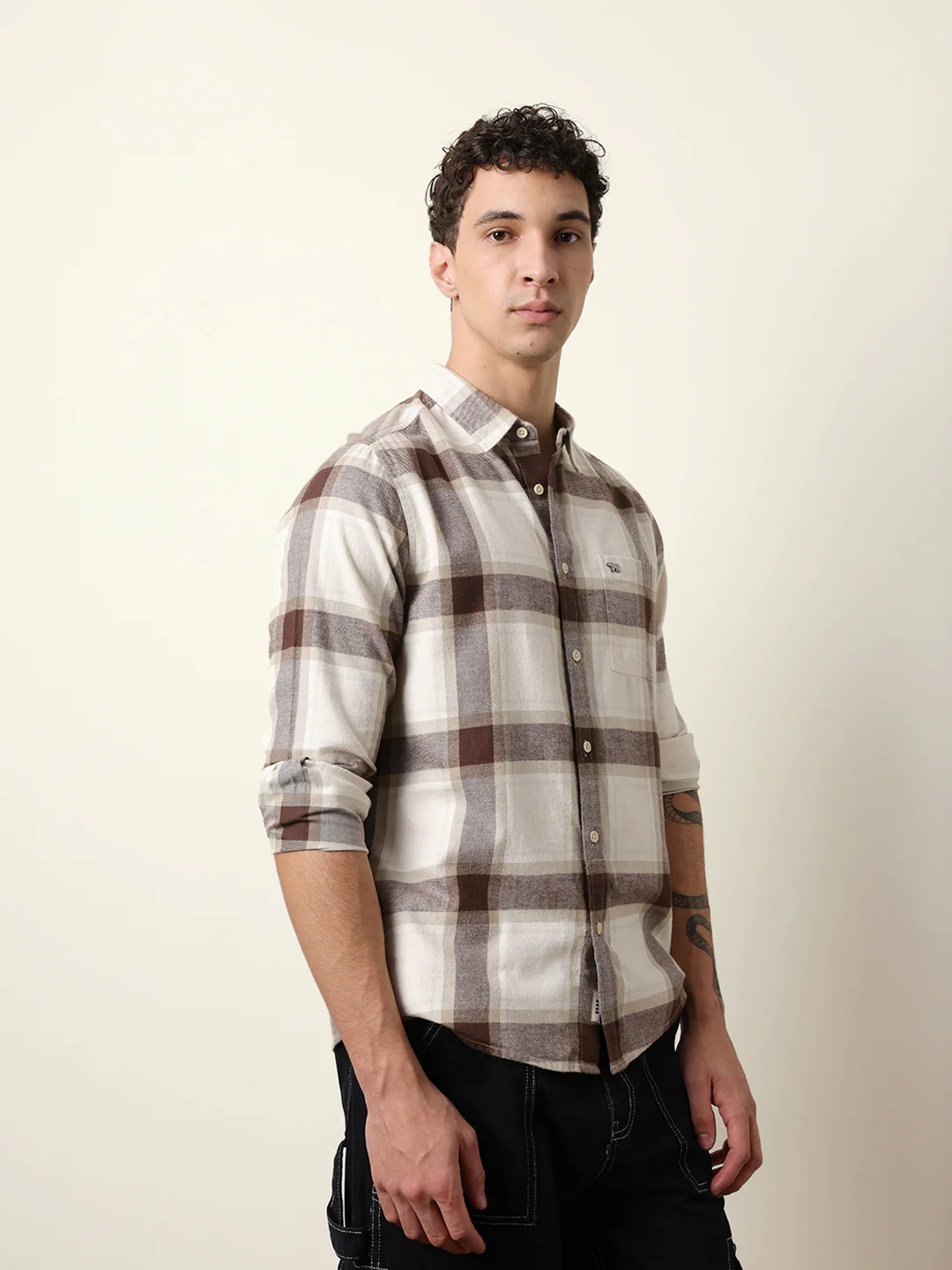 Men Checked Casual Full-Sleeve Shirt - Image 5