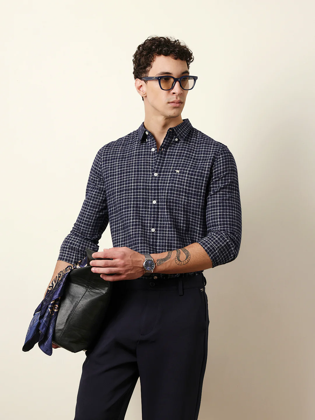 Men Checked Casual Full-Sleeve Shirt