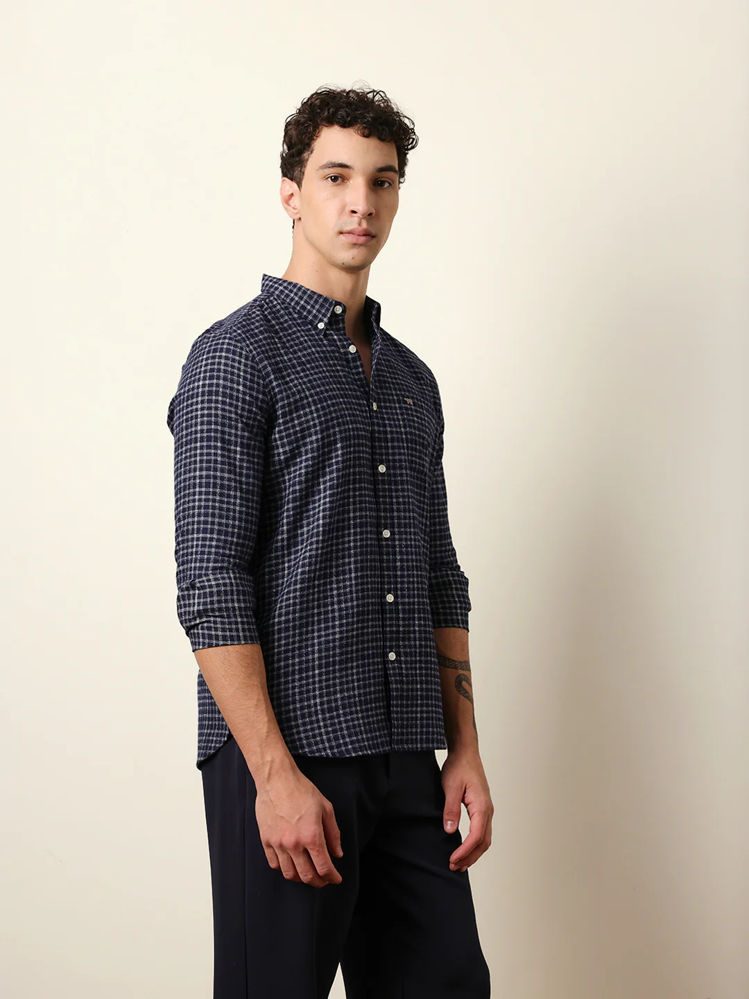 Men Checked Casual Full-Sleeve Shirt - Image 5