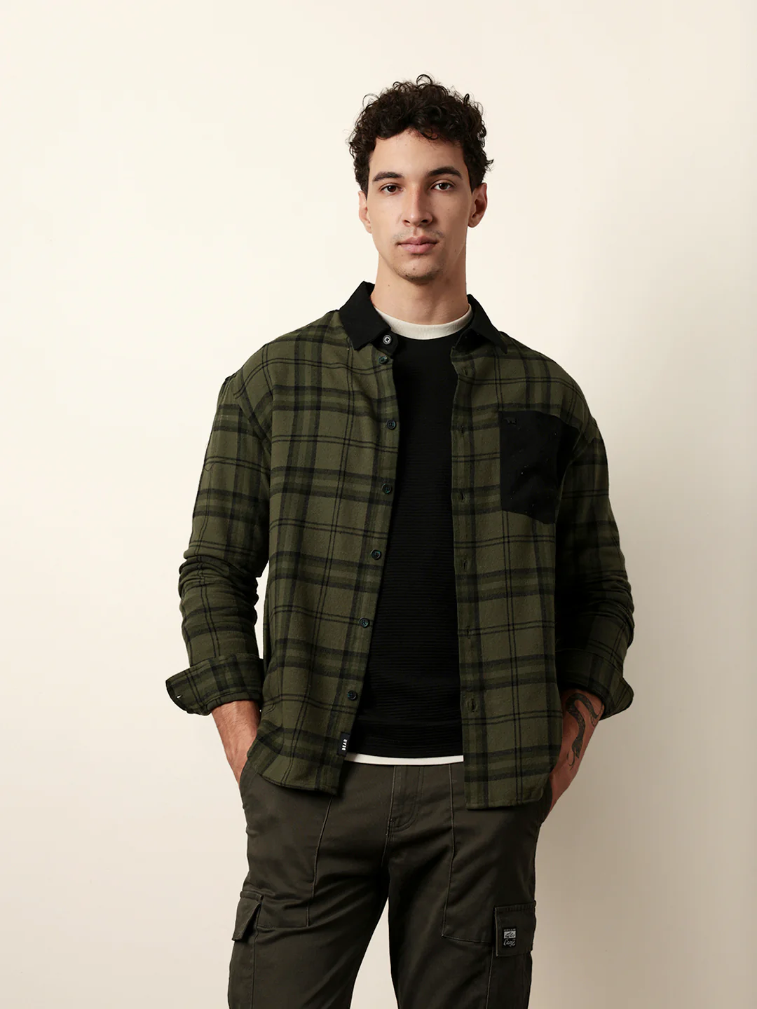 Men Checked Casual Full-Sleeve Shirt - Image 3
