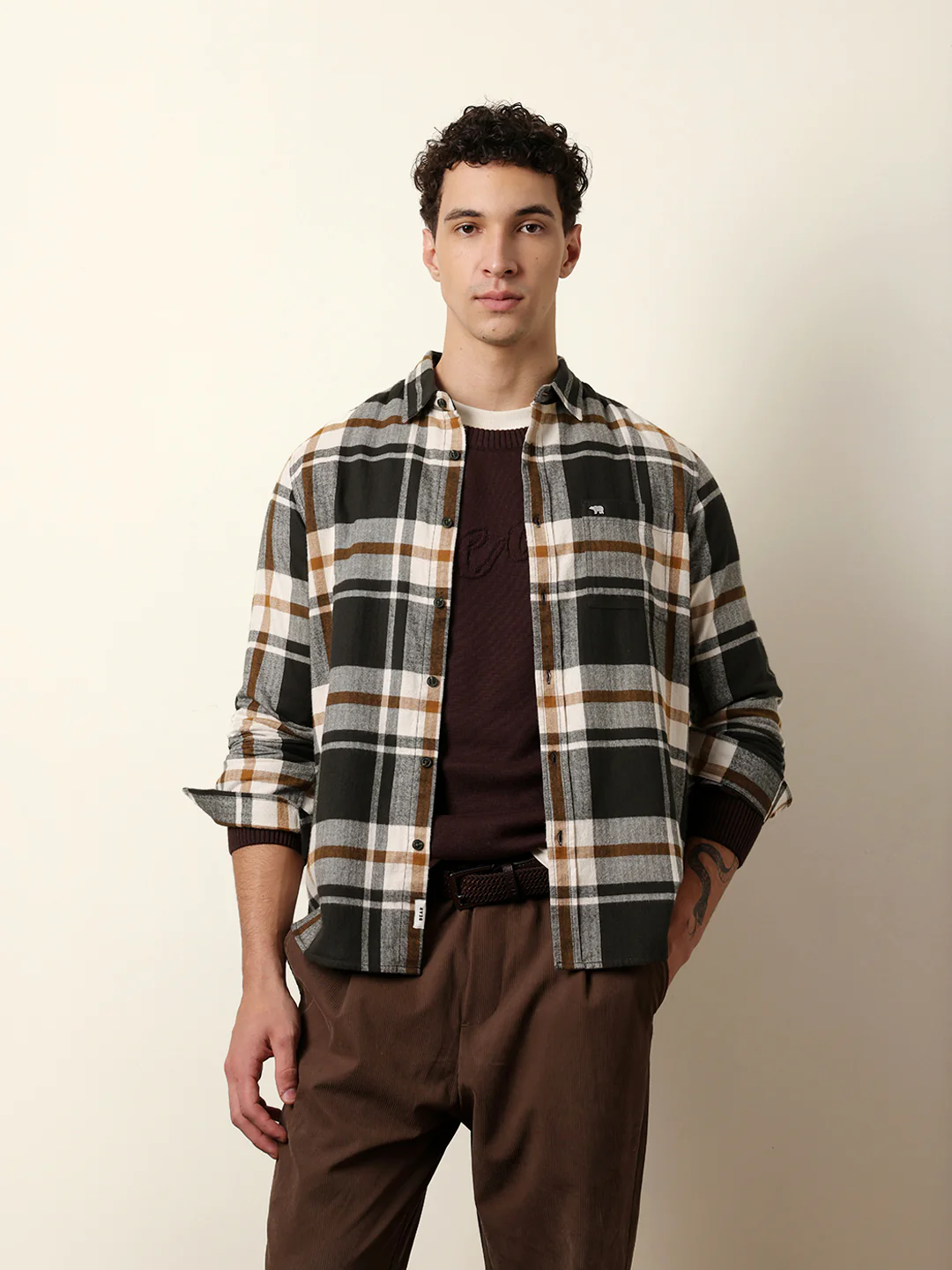 Men Checked Casual Full-Sleeve Shirt - Image 3