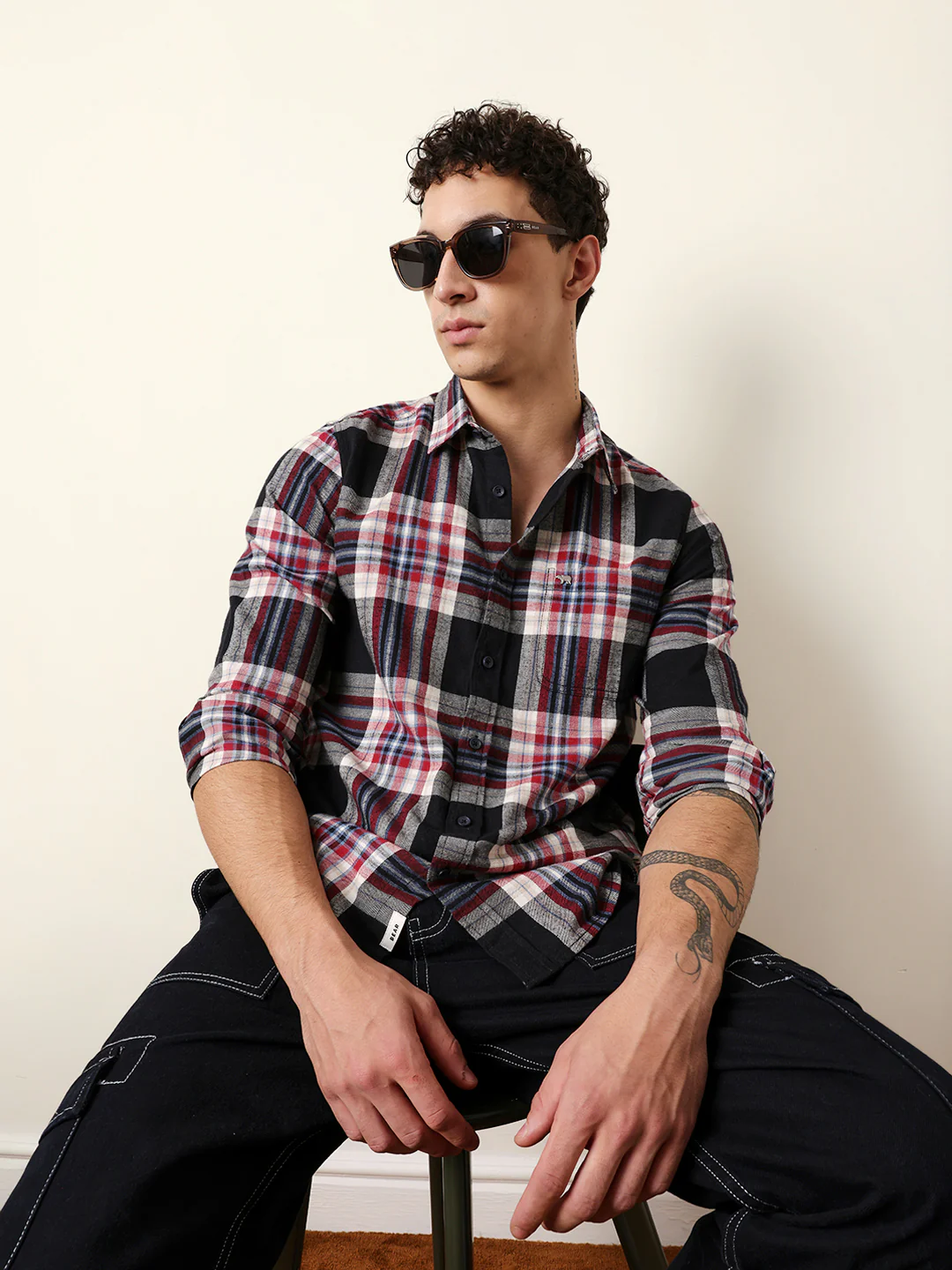 Men Checked Casual Full-Sleeve Shirt