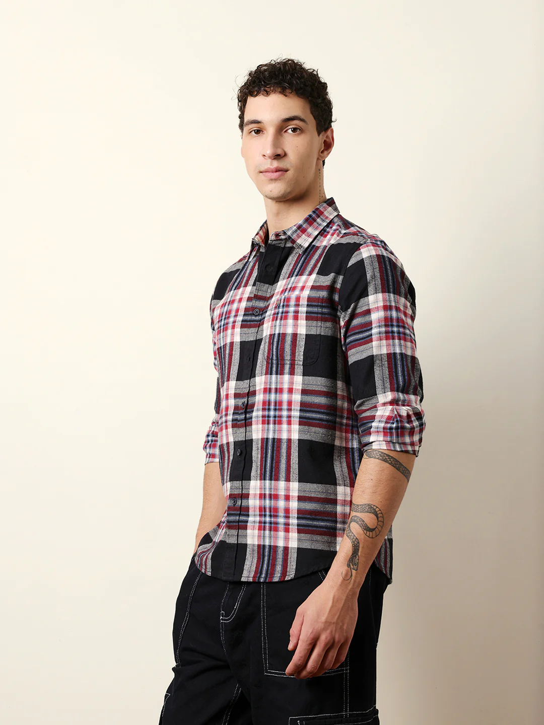 Men Checked Casual Full-Sleeve Shirt - Image 4