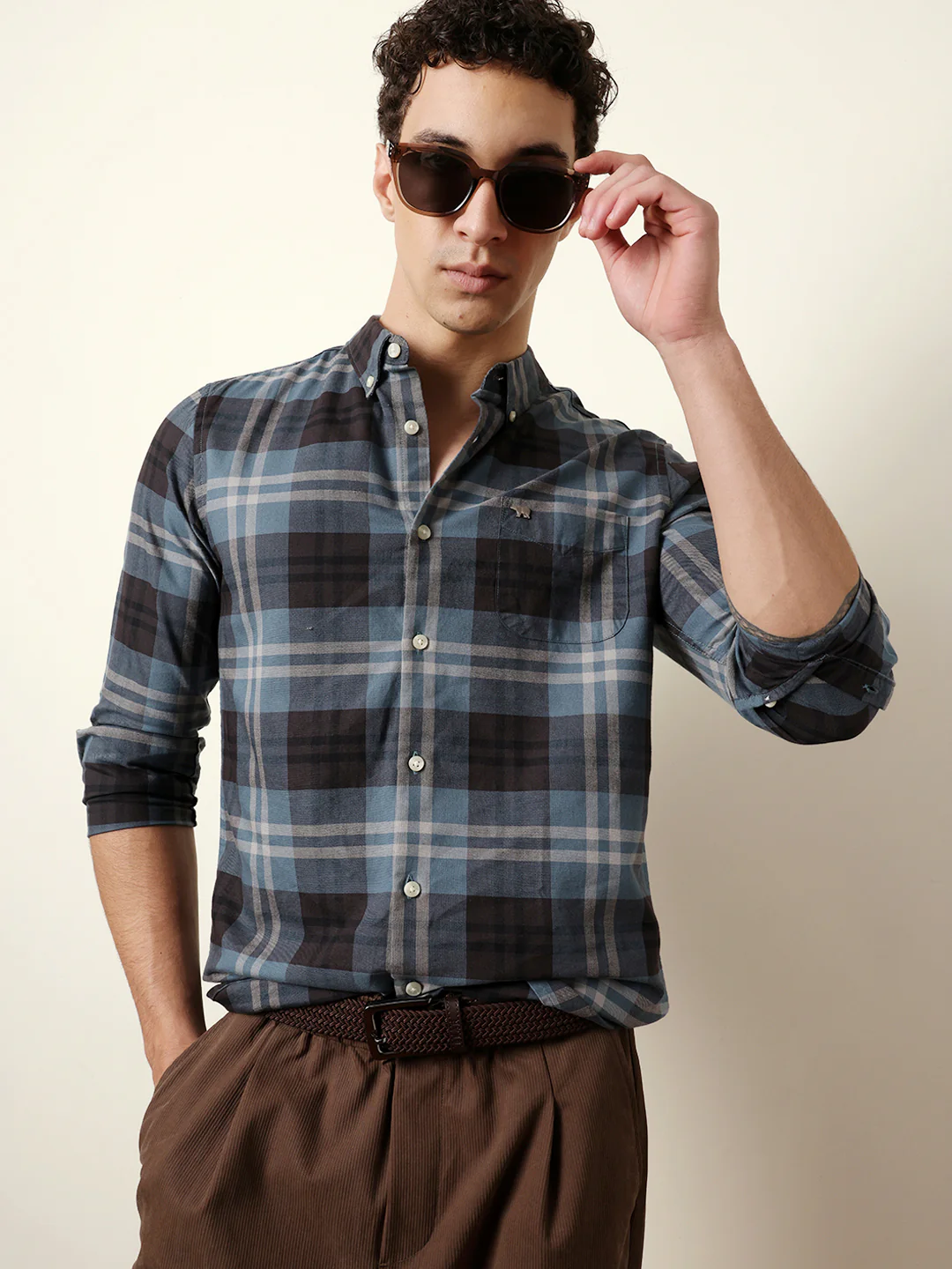Men Checked Casual Full-Sleeve Shirt