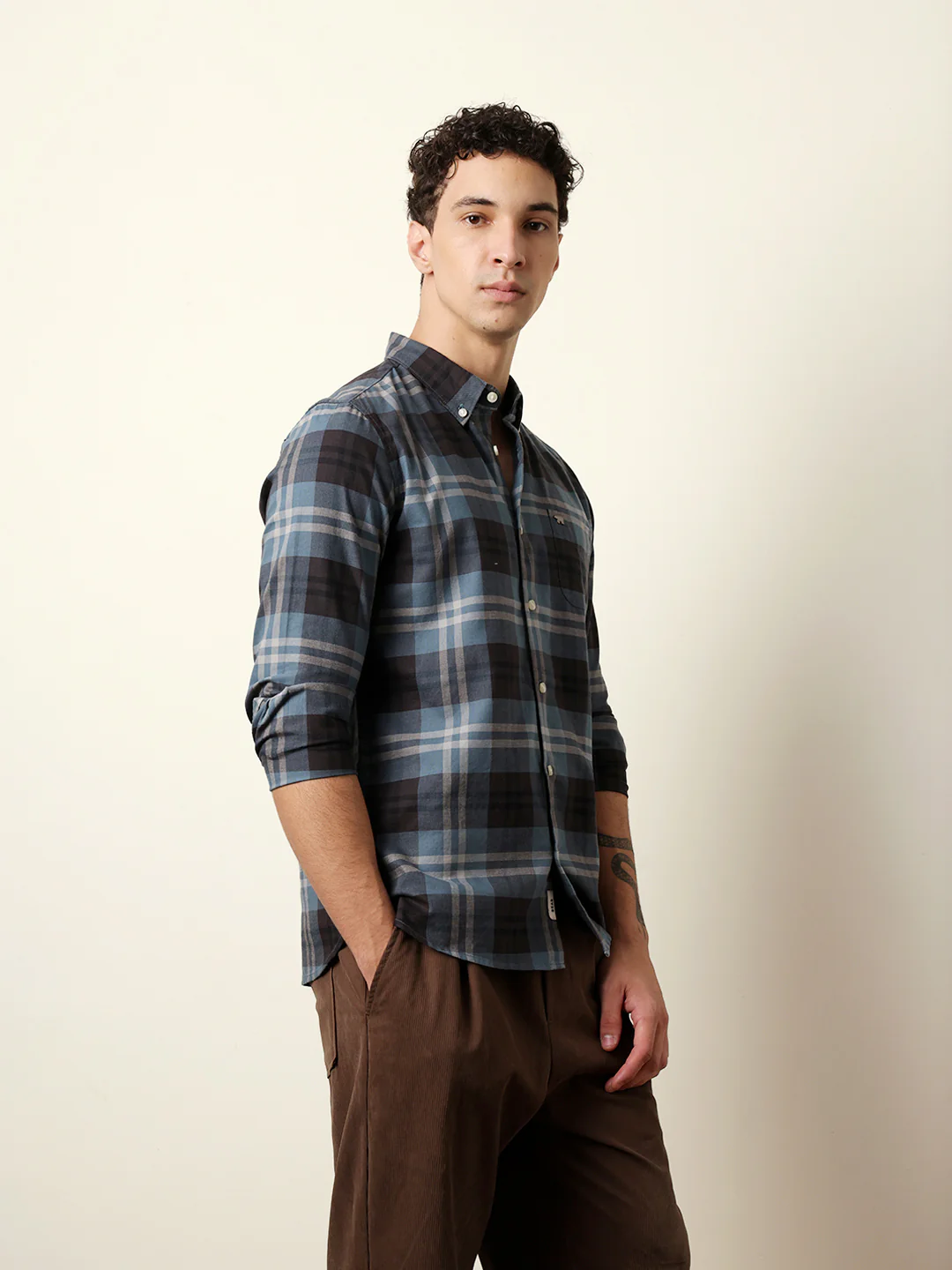 Men Checked Casual Full-Sleeve Shirt - Image 5