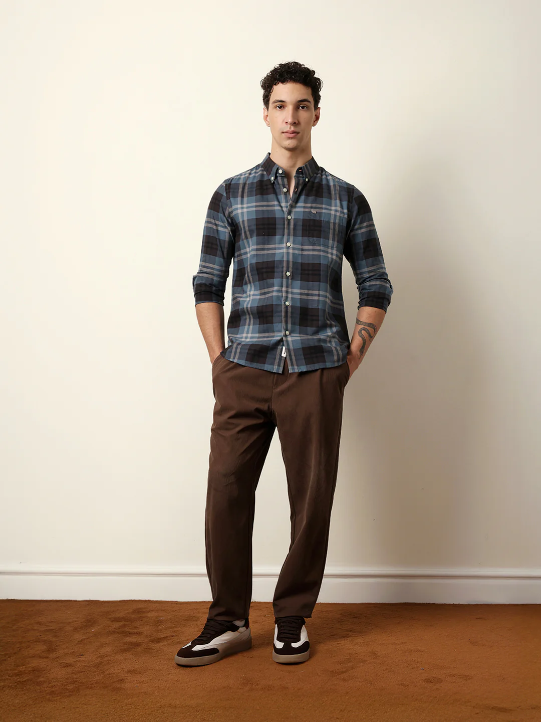 Men Checked Casual Full-Sleeve Shirt - Image 8