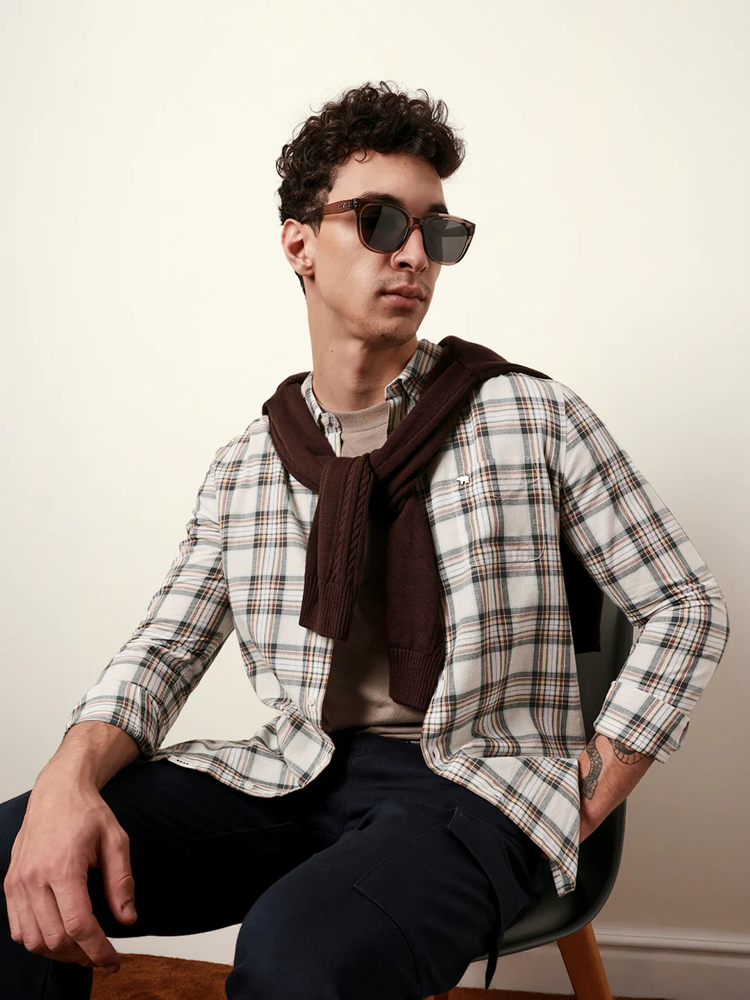 Men Checked Casual Full-Sleeve Shirt