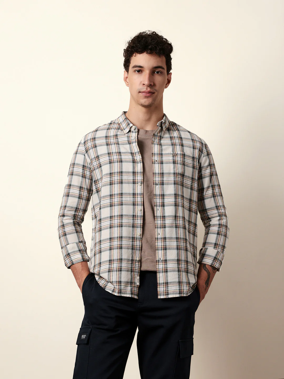 Men Checked Casual Full-Sleeve Shirt - Image 3