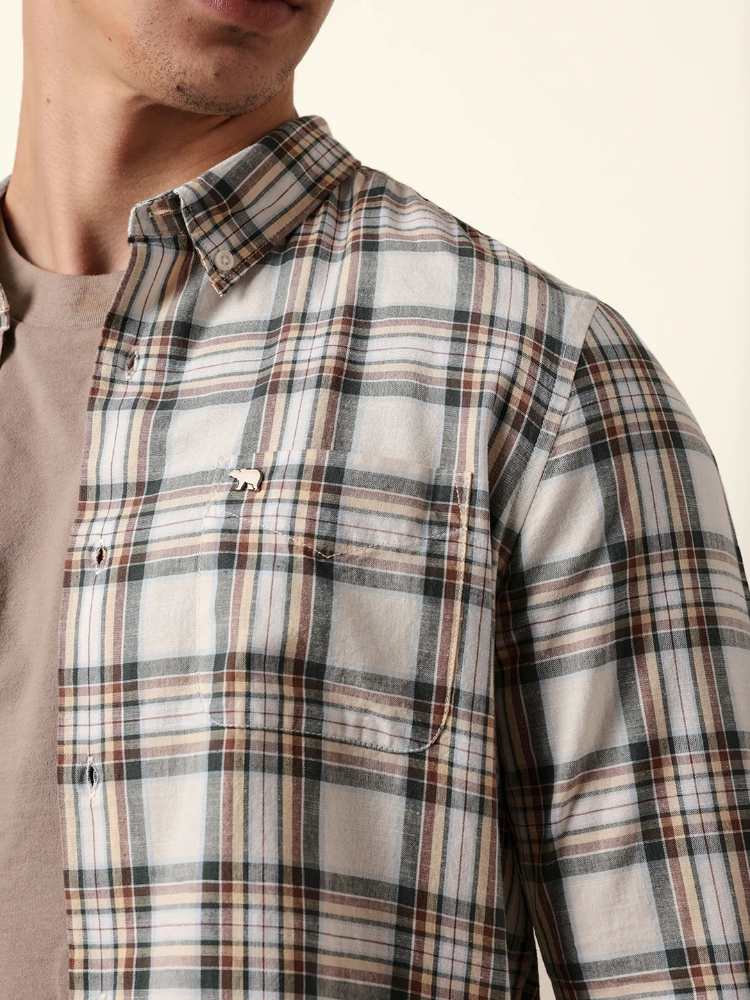 Men Checked Casual Full-Sleeve Shirt - Image 6