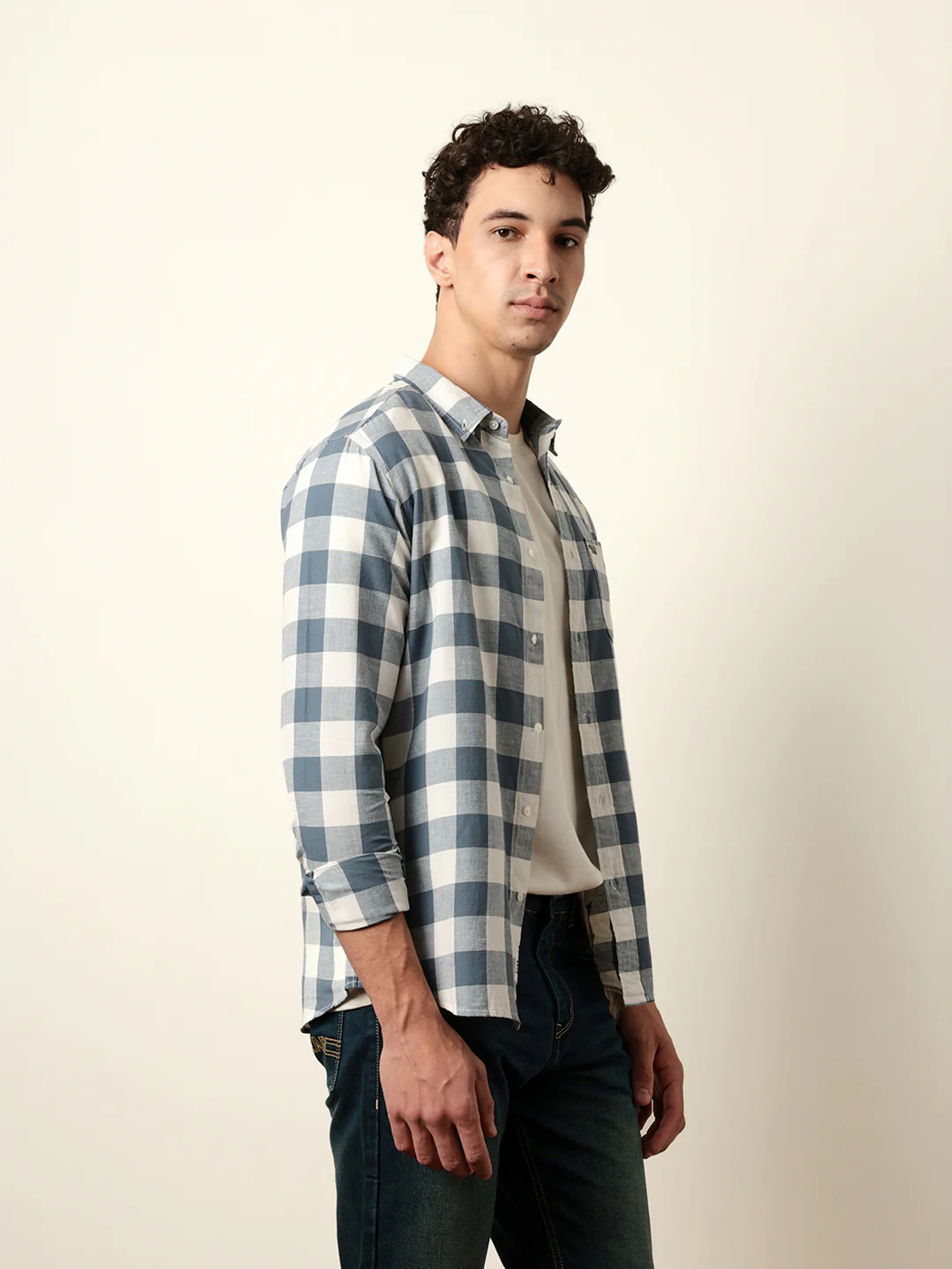 Men Checked Casual Full-Sleeve Shirt - Image 4