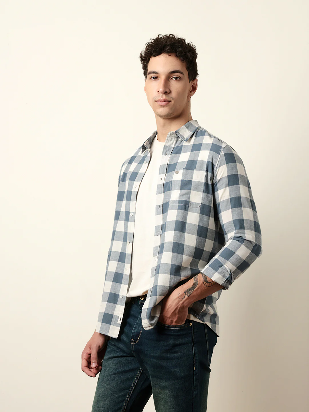 Men Checked Casual Full-Sleeve Shirt - Image 5