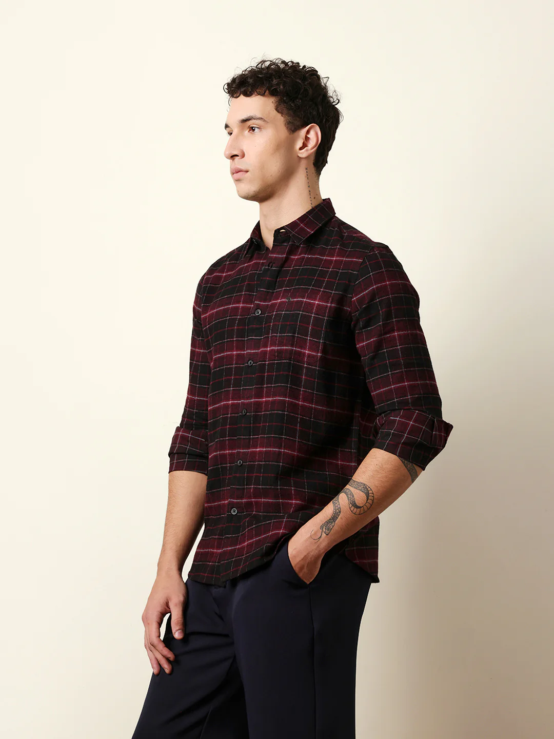 Men Checked Casual Full-Sleeve Shirt - Image 4