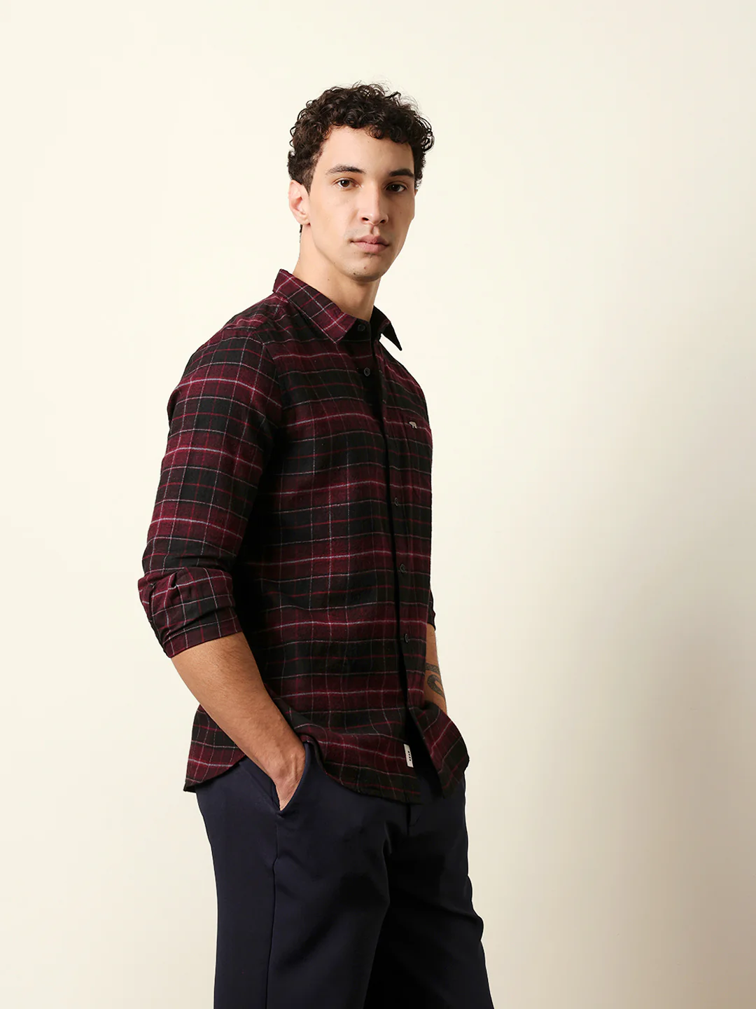 Men Checked Casual Full-Sleeve Shirt - Image 5