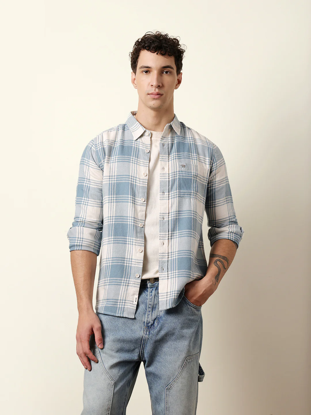 Men Checked Casual Full-Sleeve Shirt - Image 3