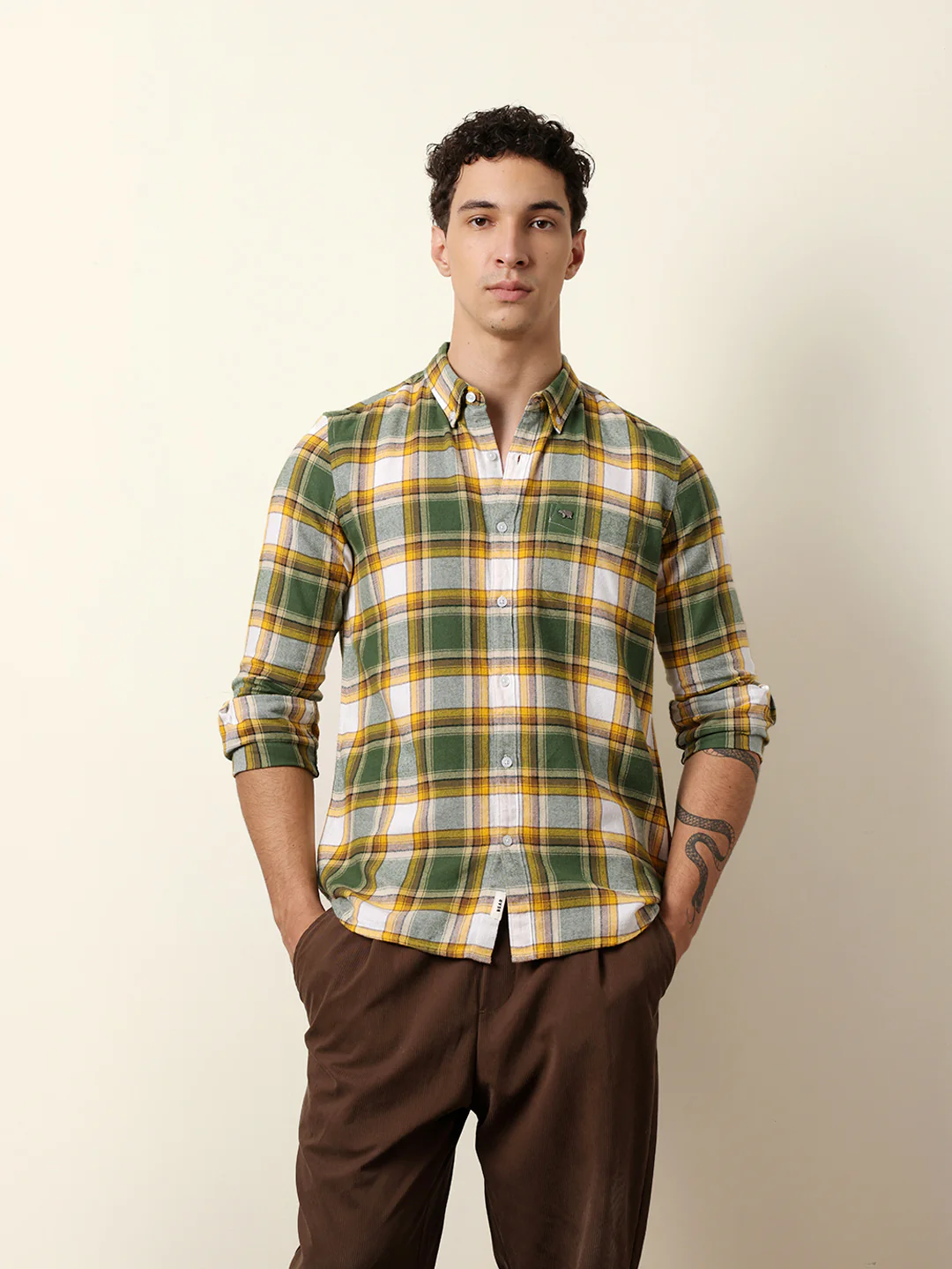 Men Checked Casual Full-Sleeve Shirt - Image 3