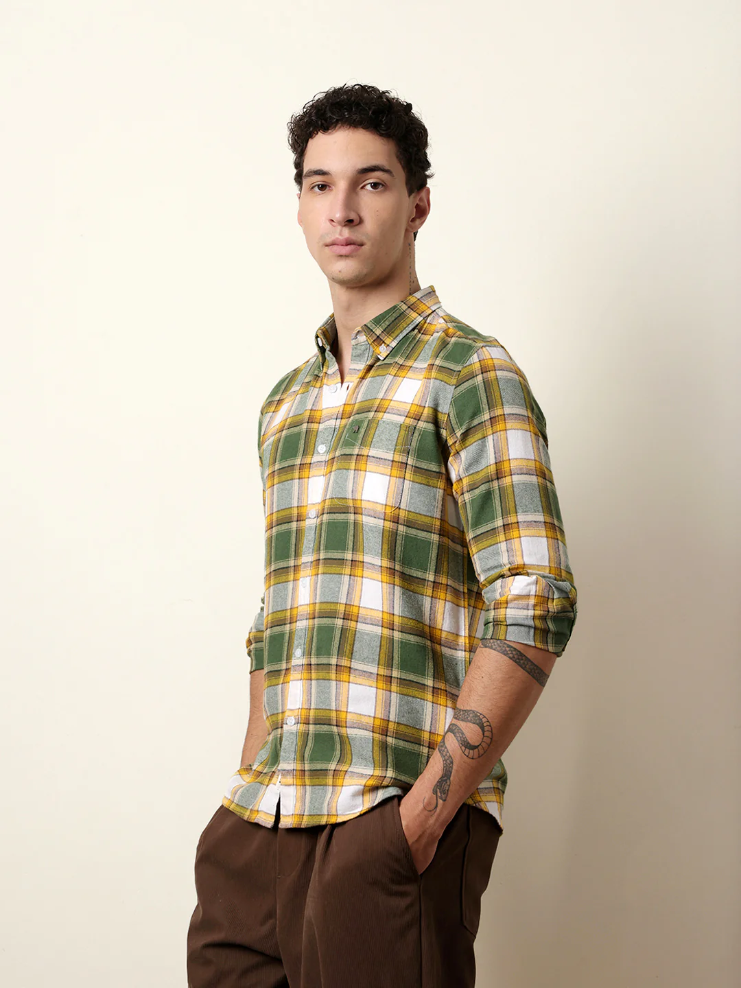 Men Checked Casual Full-Sleeve Shirt - Image 4
