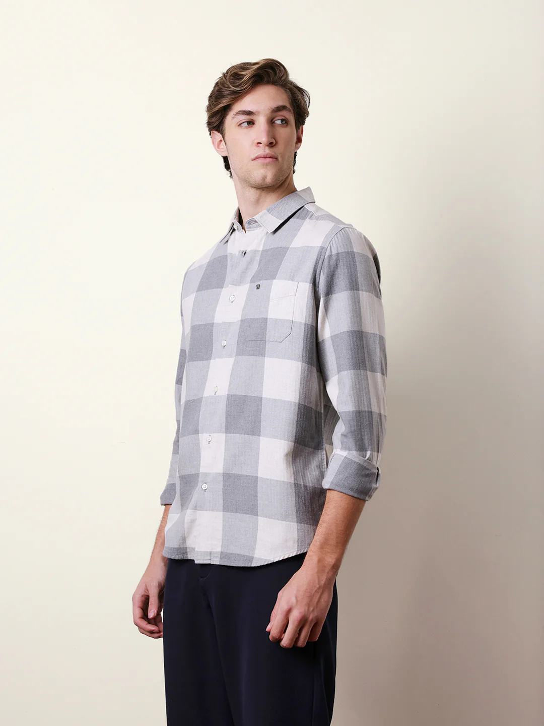 Men Checked Casual Full-Sleeve Shirt - Image 4