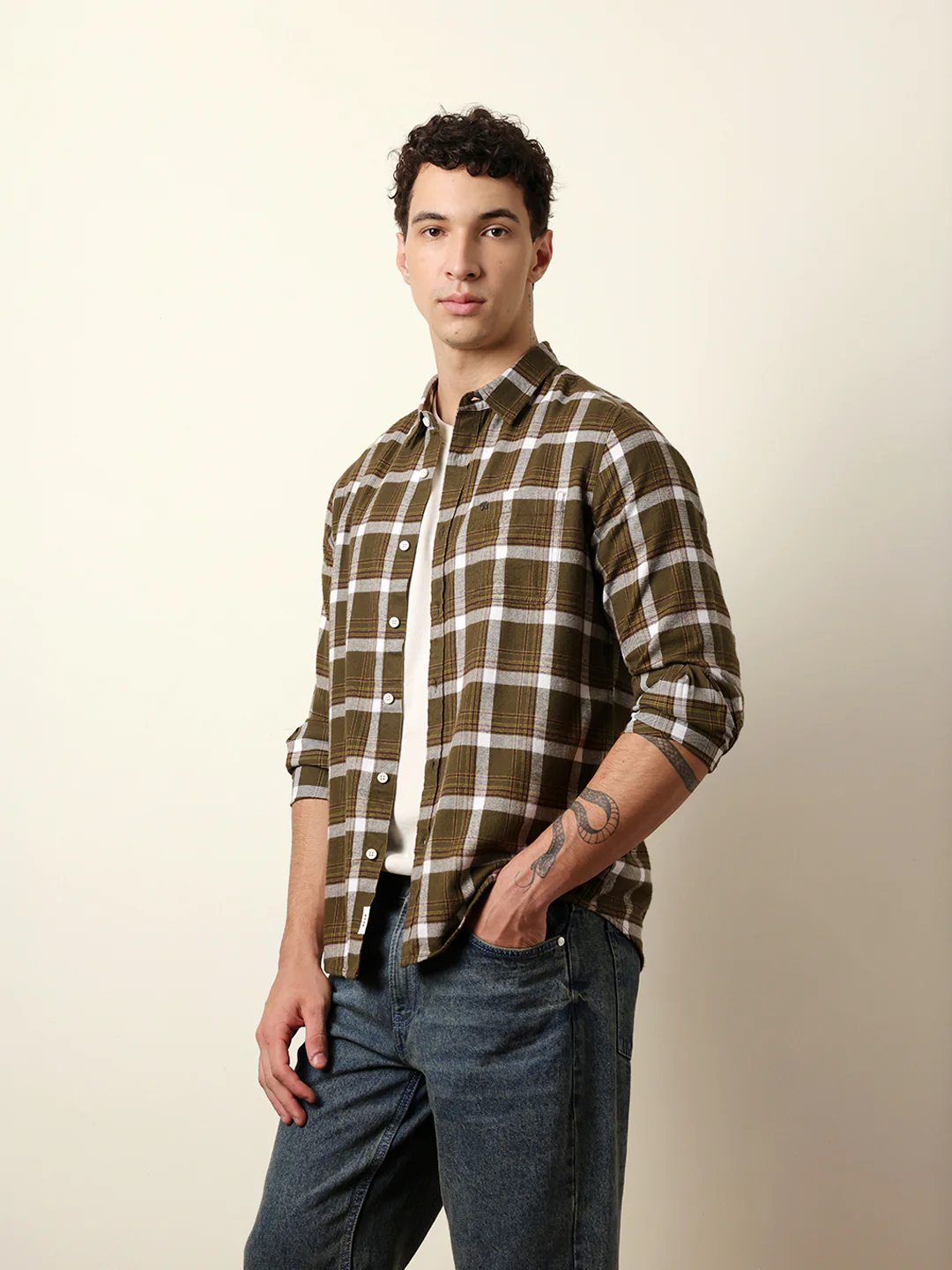 Men Checked Casual Full-Sleeve Shirt - Image 4