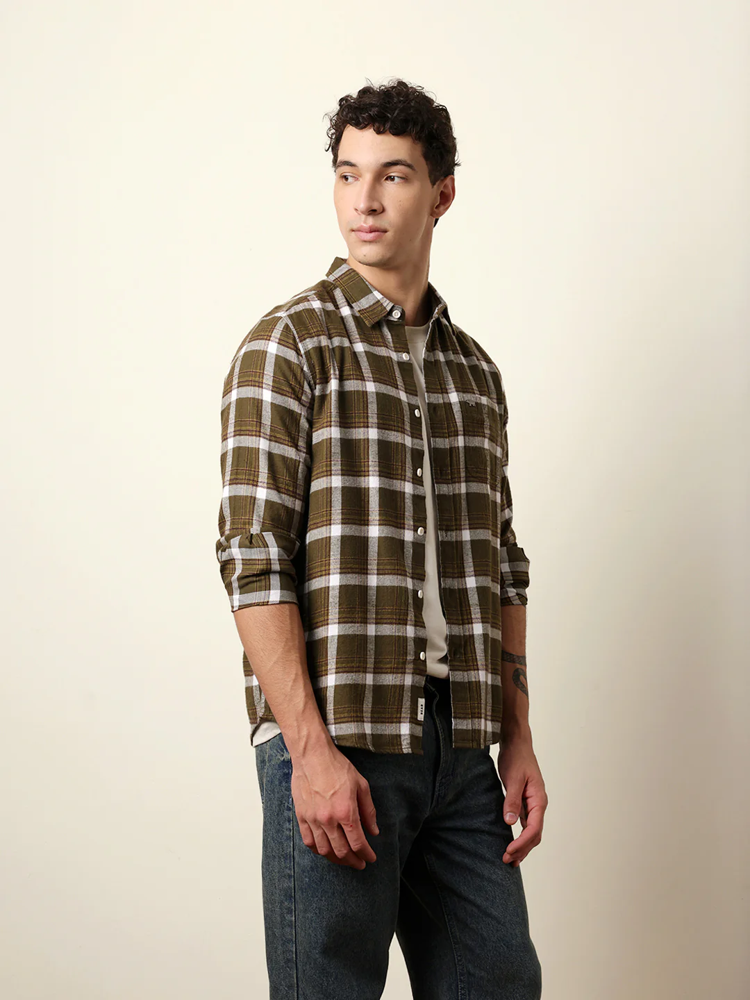 Men Checked Casual Full-Sleeve Shirt - Image 5