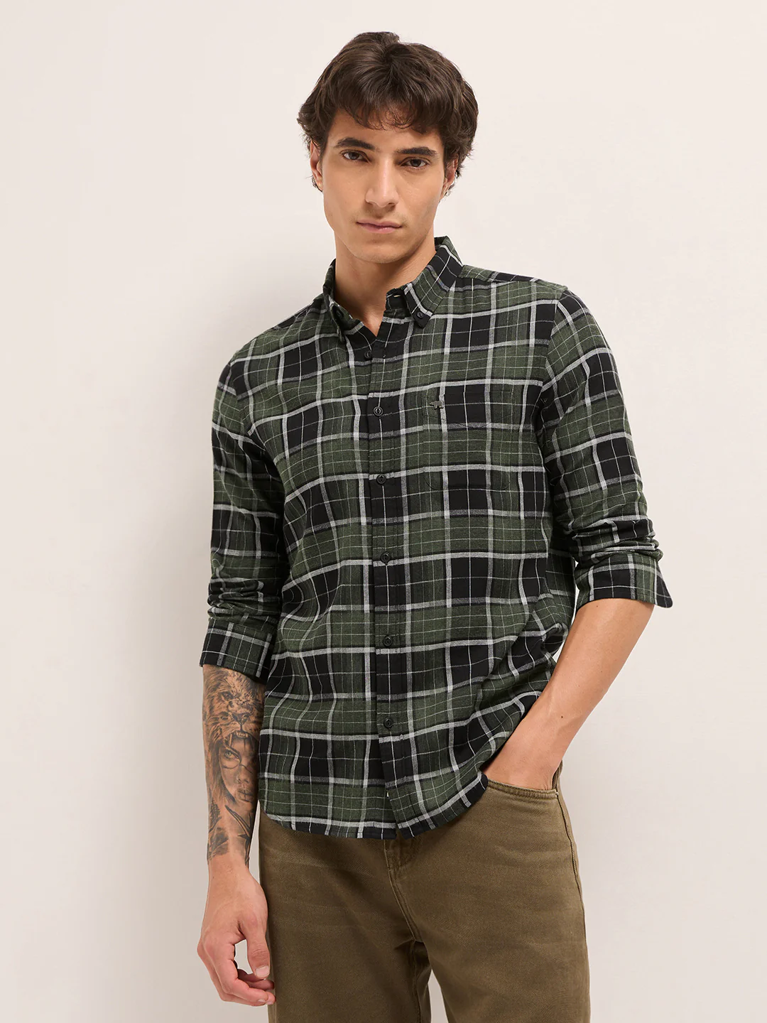 Men Checked Casual Shirt - Image 7