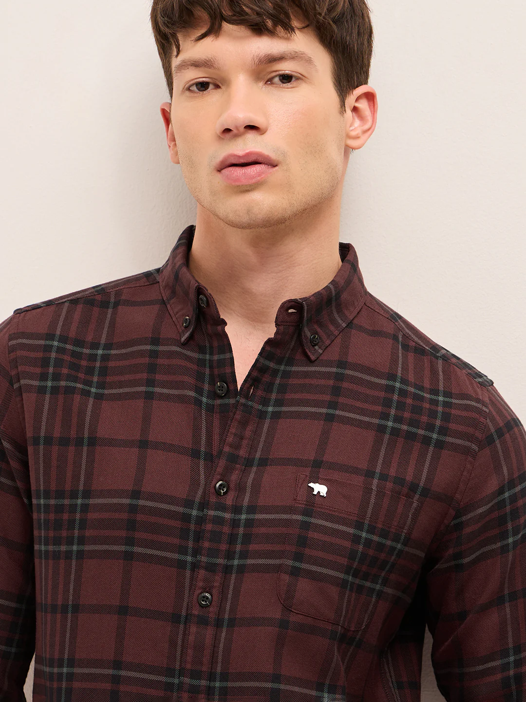 Men Checked Cotton Casual Shirt - Image 5