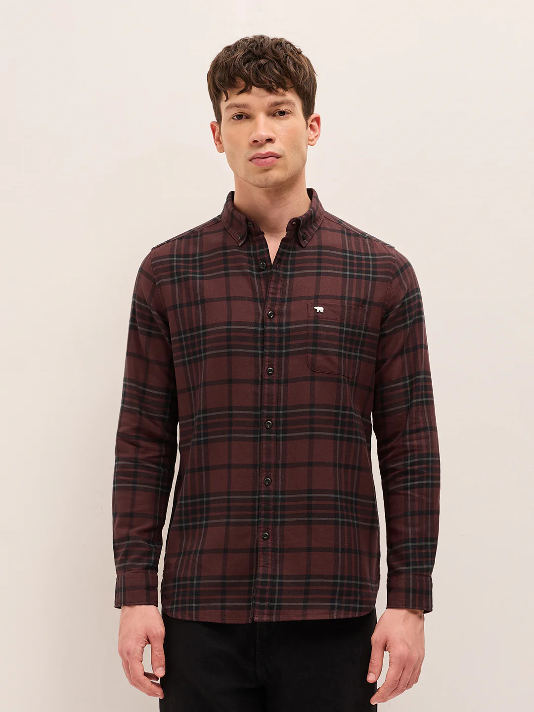 Men Checked Cotton Casual Shirt - Image 6