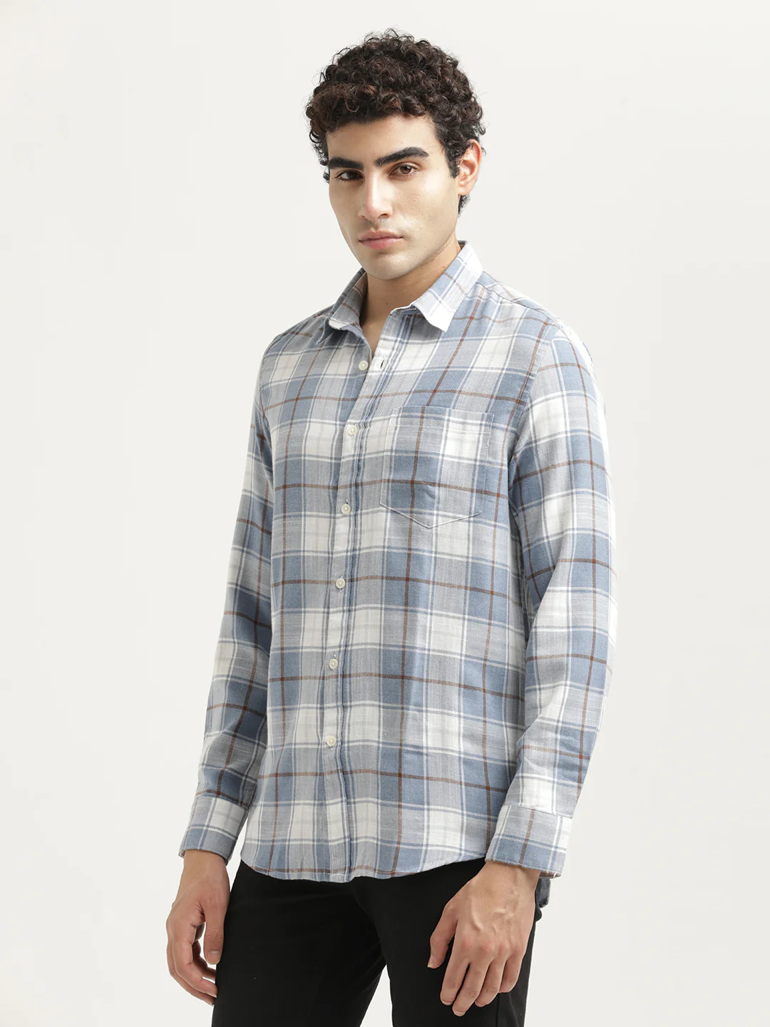 Men Checked Cotton-Linen Shirt - Image 2
